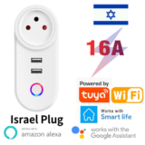 שקע חכם Tuya Smart Home 16A עם אופציה לחיבורי USB
